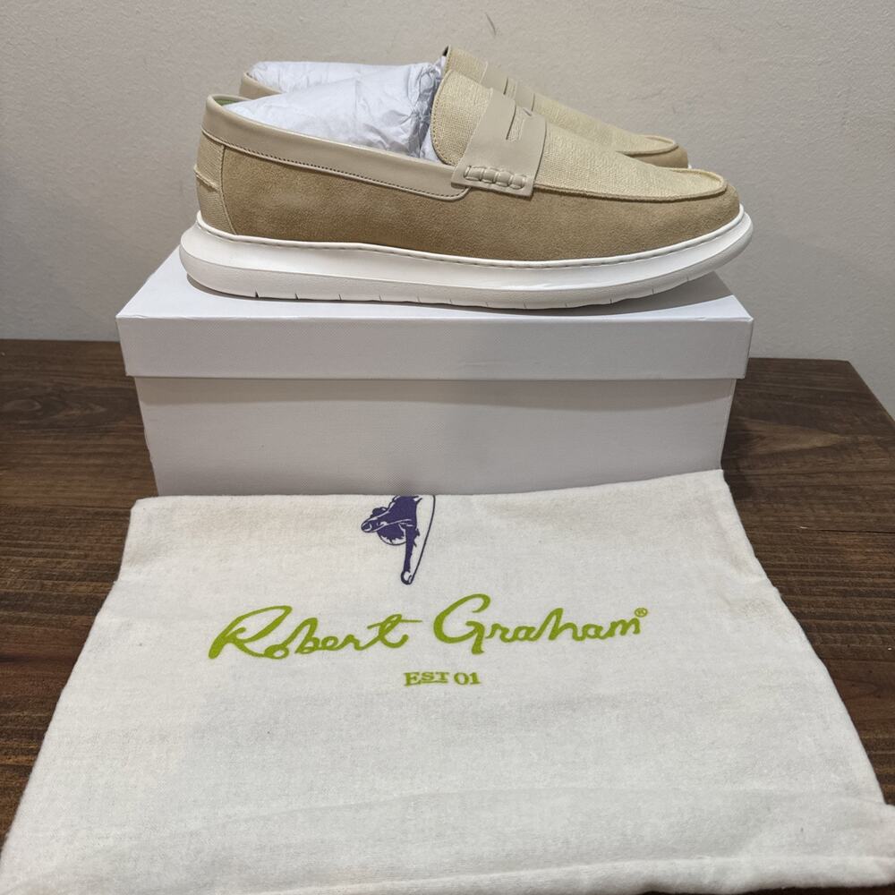 Robert Graham Fischer Loafer Men’s Sz 13 D- Sand Suede - Ret $198